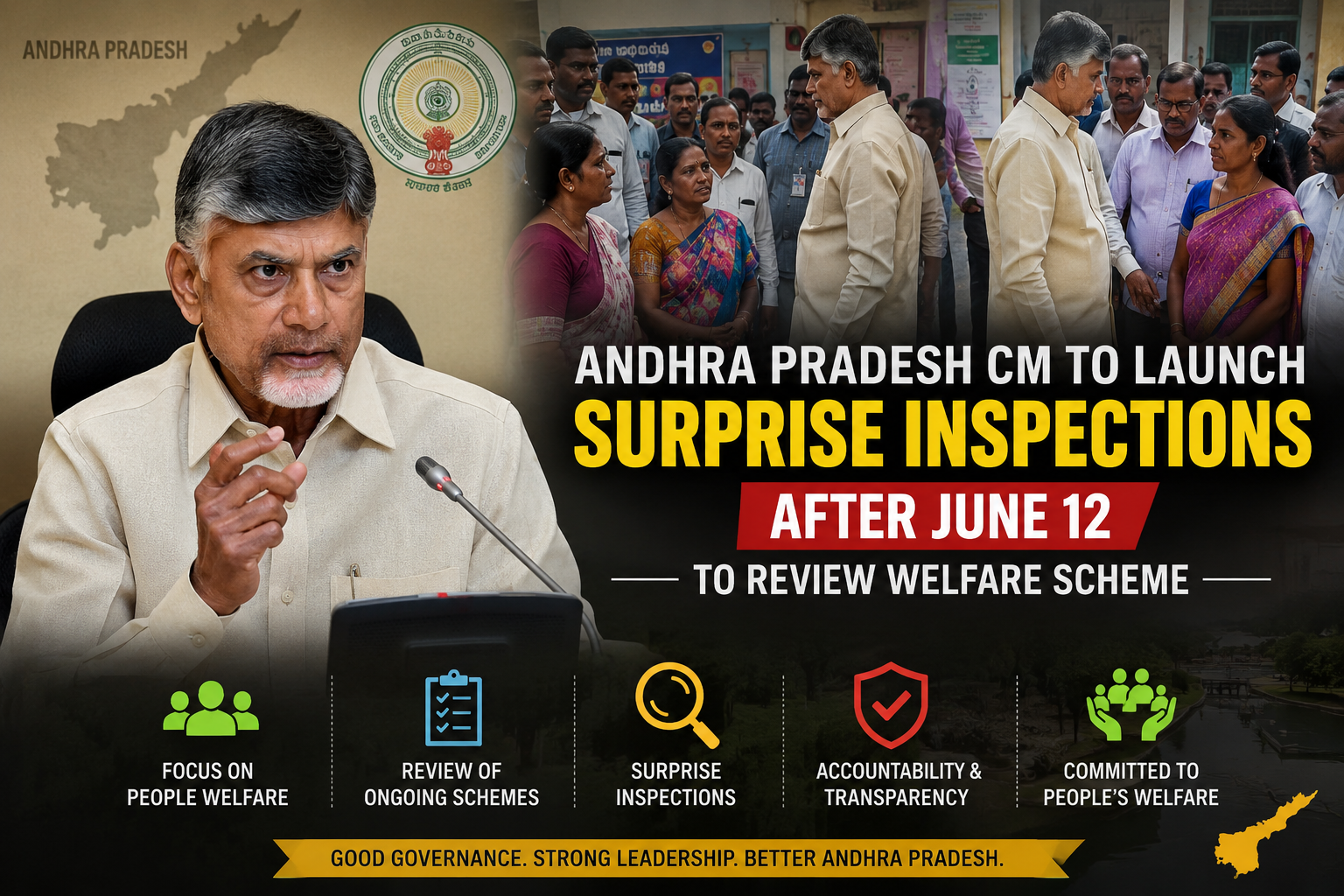 Andhra Pradesh CM to Launch Surprise Inspections After June 12 to Review Welfare Scheme